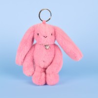 Porte clé en peluche Lapin Rose - 18 cm - Lapin Fleurette- Porte clés - Rose