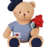Peluche Ours avec rose - Le Romantique - 25 cm