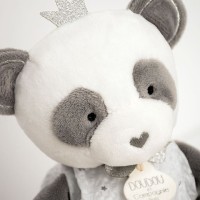 Peluche Panda gris avec doudou- Attrape-rêves - 28 cm