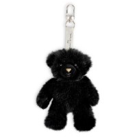 Porte clé ours en peluche bleu noir - 15 cm