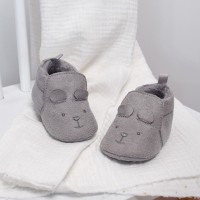 DC3709-Coffret chaussons Bébé gris tête de chat - 0/6  mois
