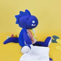 Peluche de dinosaure bleu avec doudou -  Sashou - 25 cm