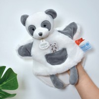 DC3990-Marionnette à main peluche Panda - 25cm - Unicef - 0-6 mois