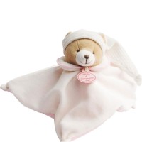 Doudou 202 - L'Original ! - Doudou plat Ours rose - 25 cm