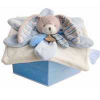 Doudou plat lapin bleu Célestin - 30 cm- dc2216-1.jpg