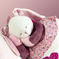 Peluche geante Range pyjama lapin Cerise rose - 50 cm