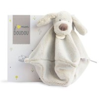 Doudou plat chien beige marron - 22 cm