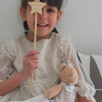 Peluche ours avec doudou- Attrape-rêves - 28 cm