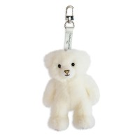 Porte clé ours en peluche blanc - 15 cm