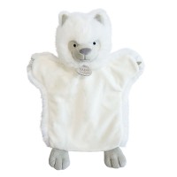 Marionnette à main Loup blanc - 25 cm