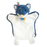Marionnette à main Loup bleu marine - 25 cm