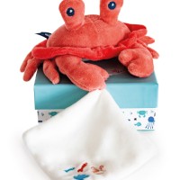 Crabe en peluche orange - 19 cm