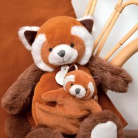 DC3985-Peluche Panda roux avec bébé - 25 cm - Unicef