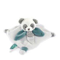 Mini doudou plat Panda gris - 20 cm - Sans boite