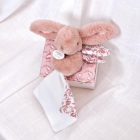 Lapin DOUDOU® - Peluche Lapin rose - Avec Boite