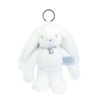 Porte clé en peluche Lapin Blanc- 18 cm - Lapin Fleurette