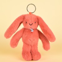 Porte clé en peluche Lapin Orange - 18 cm - Lapin Fleurette