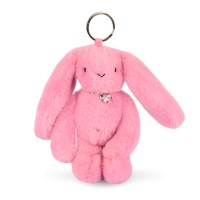 Porte clé en peluche Lapin Rose - 18 cm - Lapin Fleurette