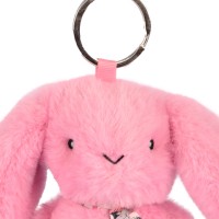 porte clé en peluche lapin rose - DC4295