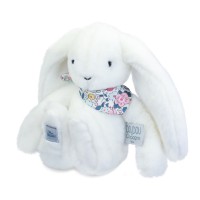 Peluche lapin blanc 25 cm - Lapin Fleurette