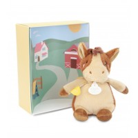 DC4358- Peluche cheval - 17cm - DOUDOU de la ferme avec boite sonore