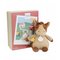 Peluche cheval - 17cm - DOUDOU de la ferme avec boite sonore DC4358-cheval