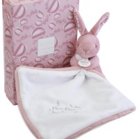 Lapin DOUDOU® - Doudou Lapin mouchoir- 10 cm - Rose