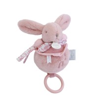 Lapin DOUDOU® - boite à musique lapin - 20 cm - Rose