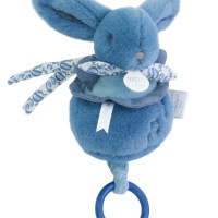 Lapin DOUDOU® - boite à musique lapin - 20 cm - Bleu