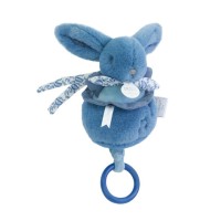 Lapin DOUDOU® - boite à musique lapin - 20 cm - Bleu