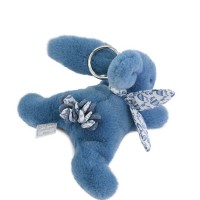 Lapin DOUDOU® - Porte-clé Peluche Lapin bleu - Vue de dos
