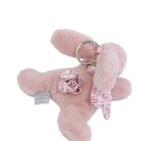 Lapin DOUDOU® - Porte-clé Peluche Lapin rose - Vue de dos