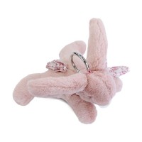 Lapin DOUDOU® - Porte-clé Peluche Lapin rose - Vue de face