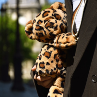 Sac bandouliere - Ours en peluche Léopard - 30 cm