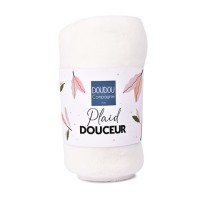 DC4570.Plaid Douceur Blanc bébé Doudou et Compagnie