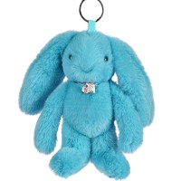DC4589 porte clé lapin fleurette turquoise