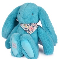 Peluche lapin Turquoise - 25cm - Lapin Fleurette-DC4592.jpg