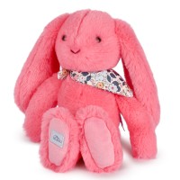 Peluche Lapin corail– 25 cm - Lapin Fleurette-DC4593