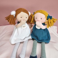 Jolijou-Doudou mini poupée fille jaune-21 cm