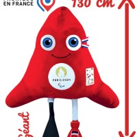 Peluche géante Mascotte Officielle Jeux Paralympiques Paris 2024 - 130 cm - Fabriquée en France