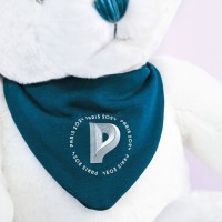 Ours en peluche Premium blanc avec bandana bleu paon - 37 cmJO2451-4.jpg