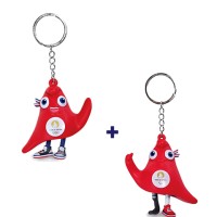 Duo de Porte-clés JO Paris 2024 - Mascotte Olympique et Paralympique - 7 cm