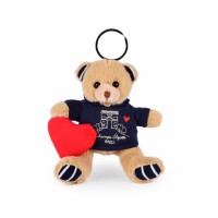 Porte clé Ours sweat marine Champs Elysées - 15 cm