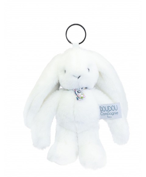 Porte clés - Lapin Blanc- 18 cm - Lapin Fleurette.jpg