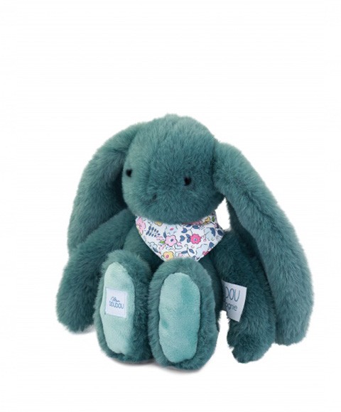 Peluche lapin vert 25 cm - Lapin Fleurette