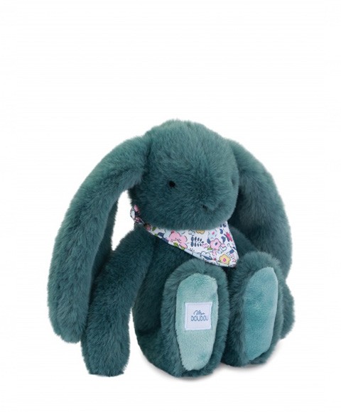 dc4300-Peluche lapin vert 25 cm - Lapin Fleurette