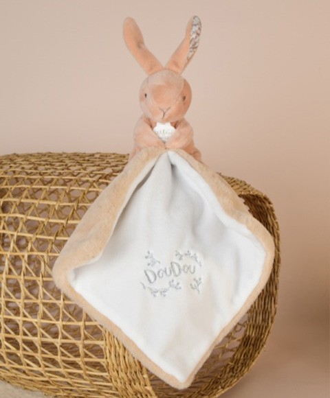 Lapin DOUDOU® - Doudou  mouchoir Lapin- 10 cm - Beige- DC4364-.jpg