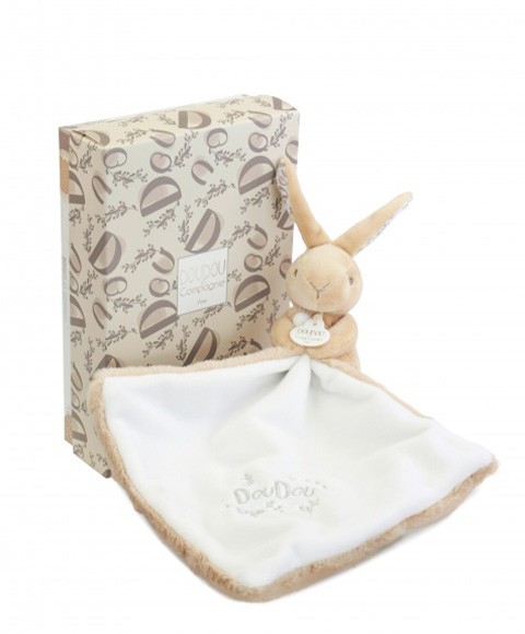 Lapin DOUDOU® - Doudou  mouchoir Lapin- 10 cm - Beige.jpg