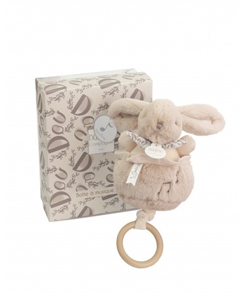 DC4370 Lapin DOUDOU® - Boite à musique Beige avec boite