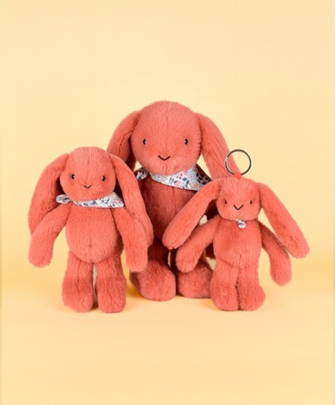 Peluche lapin orange 25 cm - dc4298